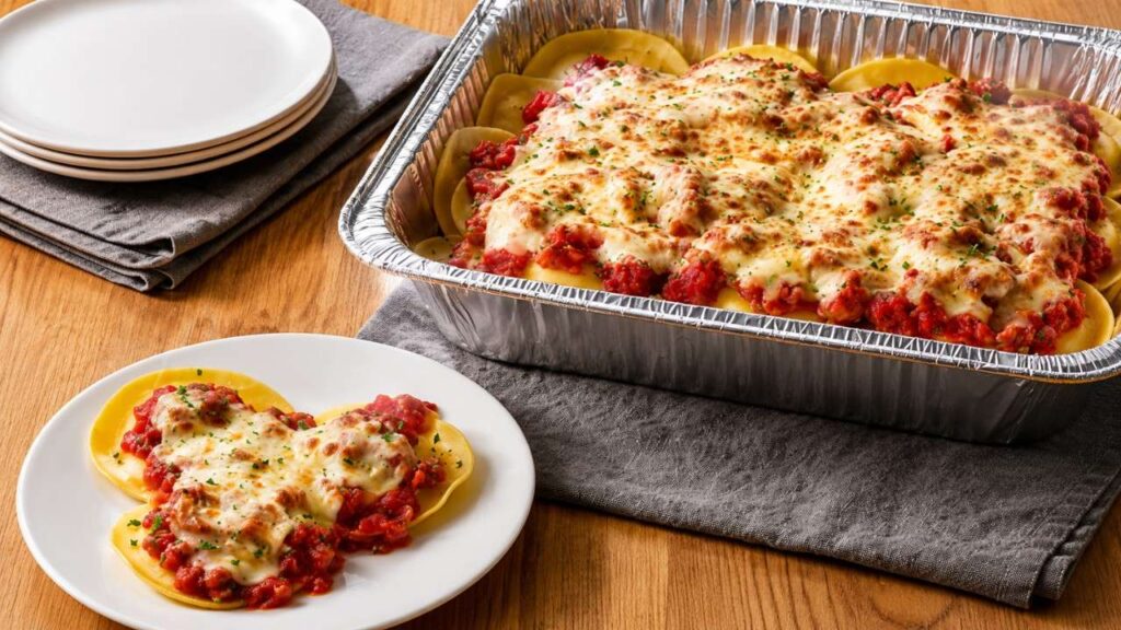 Cheese Ravioli with Marinara or Meat Sauce (Serves 4 - 6)