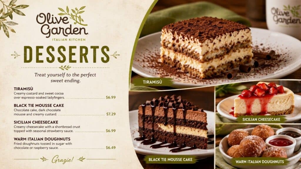 olive garden desserts menu